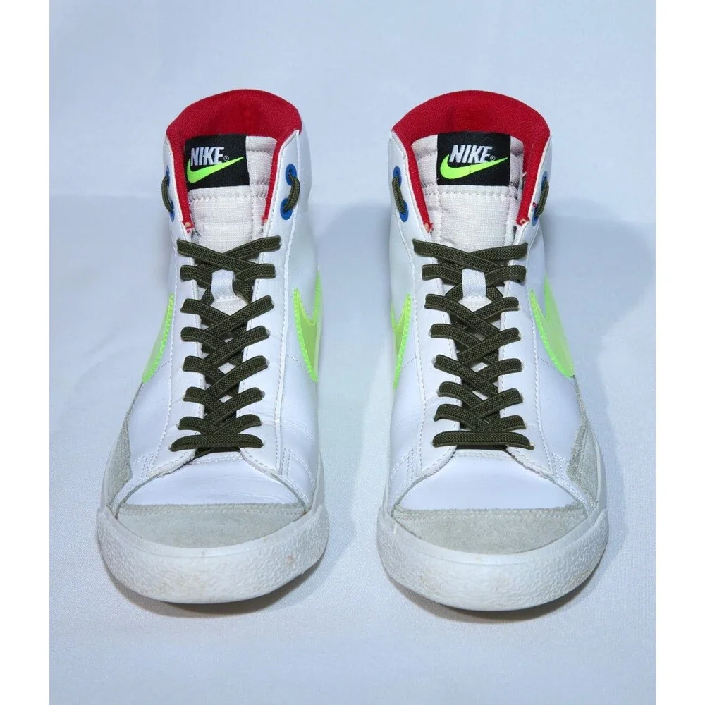 Nike Blazer Mid 77 GS White Volt Royal DV2234-100 Sz 7Y Womens 8.5